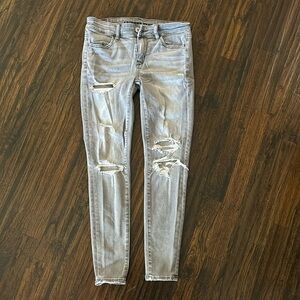 American Eagle next level stretch jeans, gray, size 4 short